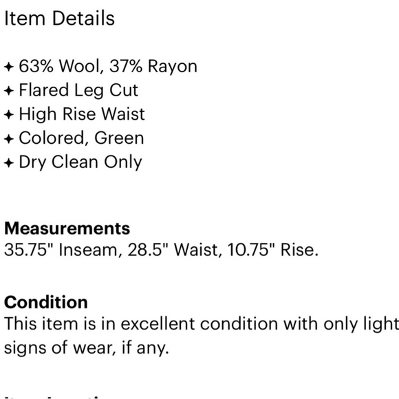 Tory Burch Brown Wool Wide Leg Sailor Button Front Dress Slacks Pants size 2 - Picture 13 of 13